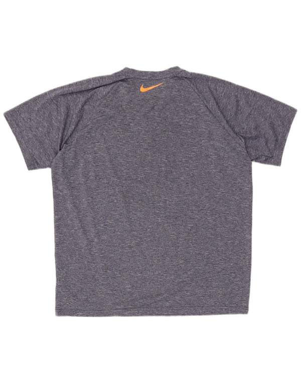 Nike Herre Dri Fit grafisk T-shirt Top Medium Navy Blue Flecked