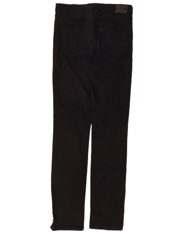 Levi's Womens 724 High Rise Straight Jeans W31 L34 Black Cotton