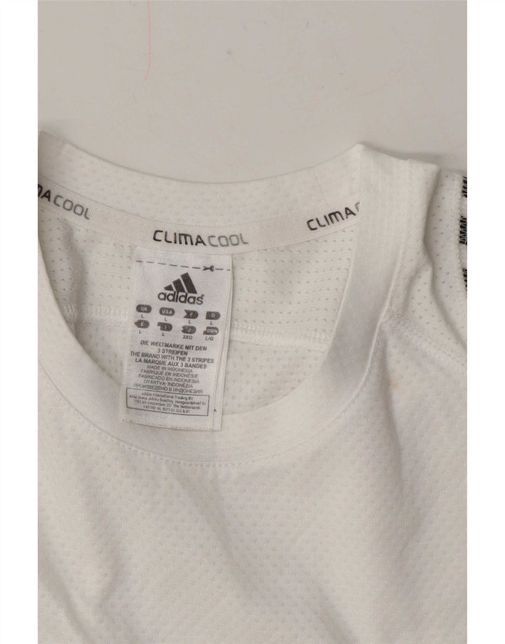 Adidas Mens Climacool T-Shirt Top Large White Polyester
