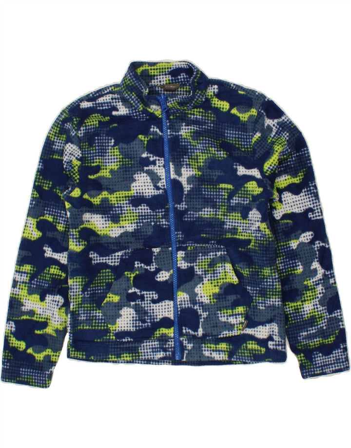 EDDIE BAUER Boys Fleece Jacket 10-11 Years Medium  Blue Camouflage Vintage Eddie Bauer and Second-Hand Eddie Bauer from Messina Hembry 
