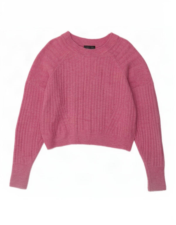 Maglione maglione girocollo oversize da donna Topshop UK 6 XS acrilico rosa