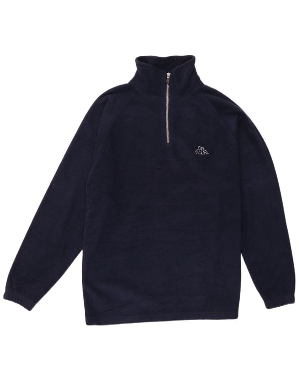 Kappa Mens Zip Neck Fleece Jumper Small Navy Blue Polyester