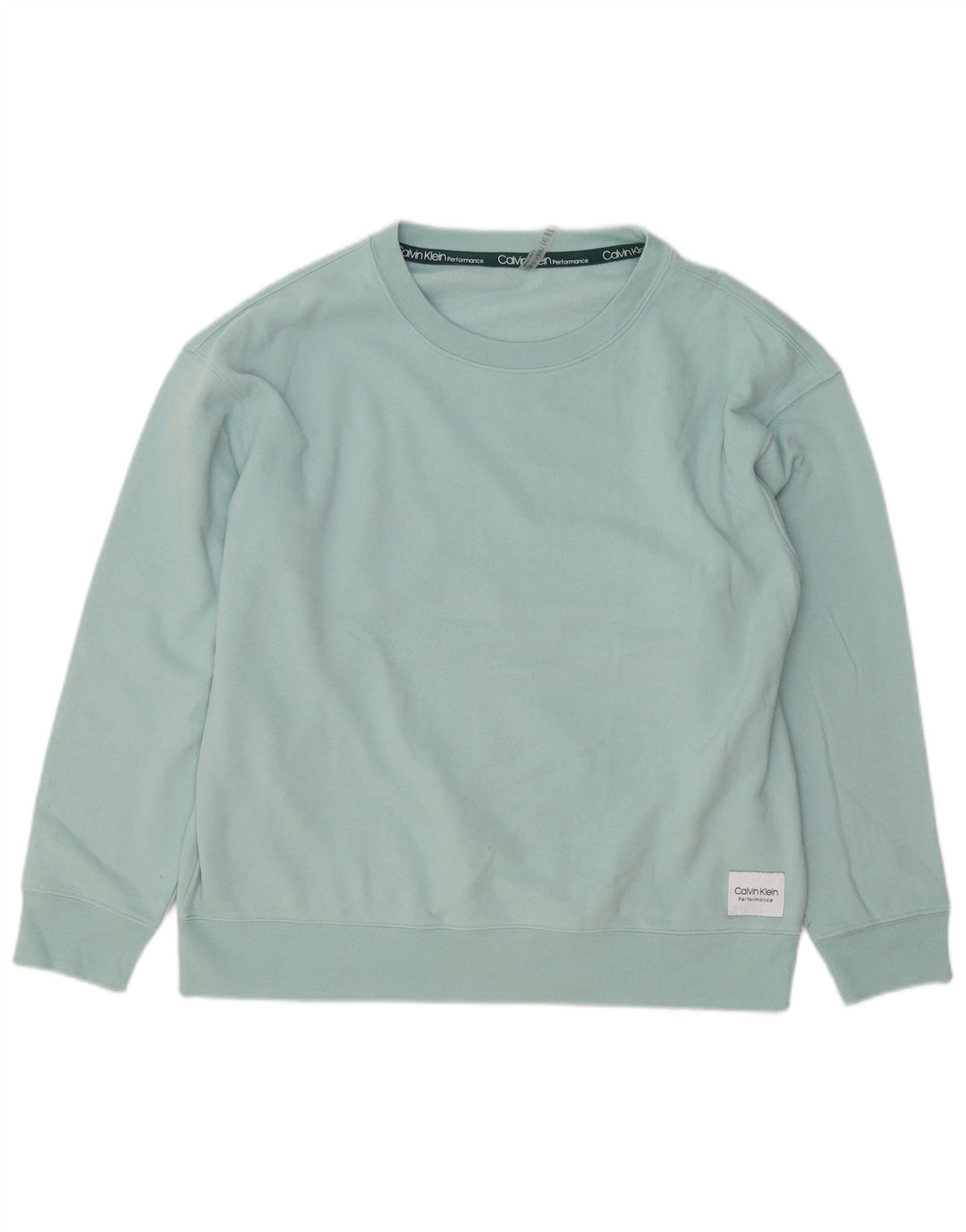 Calvin Klein Mens Sweatshirt Jumper Large Turquoise Cotton