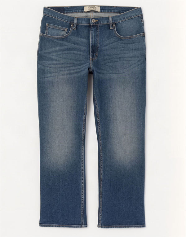 Wrangler Mens Straight Jeans W36 L30 Azul Algodão