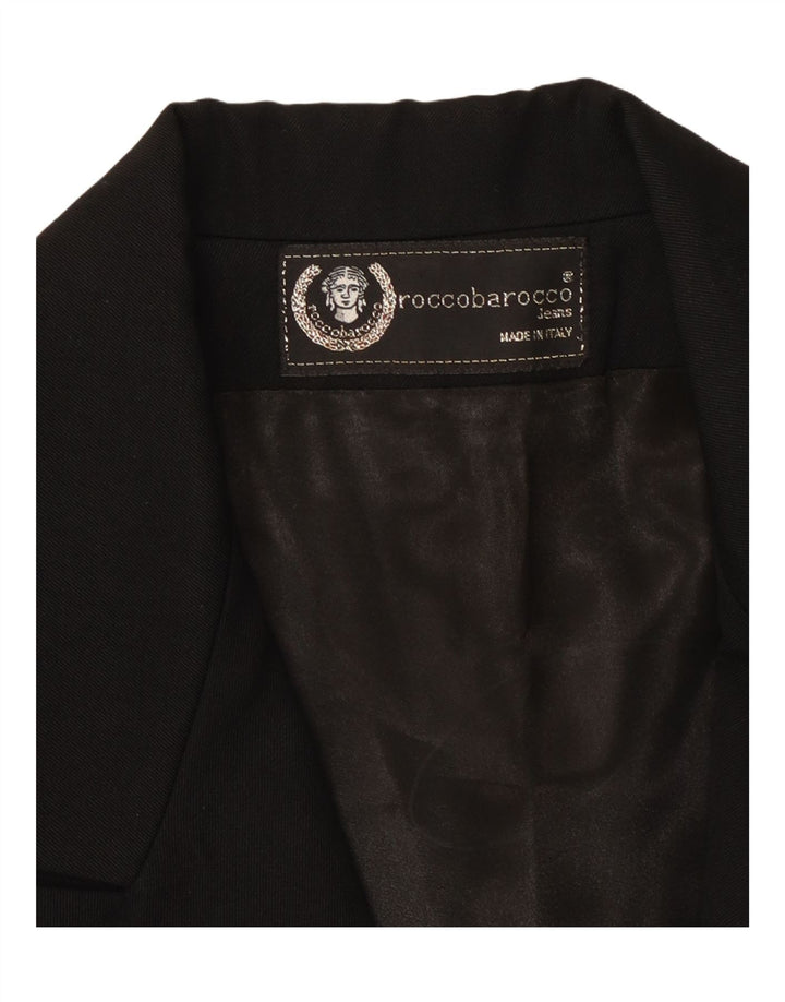 Giacca blazer doppiopetto da donna ROCCOBAROCCO UK 14 media nera