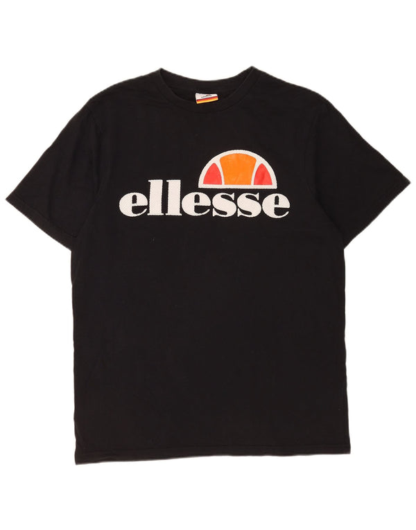 Ellesse Mens Graphic T-Shirt Top Medium Black Cotton