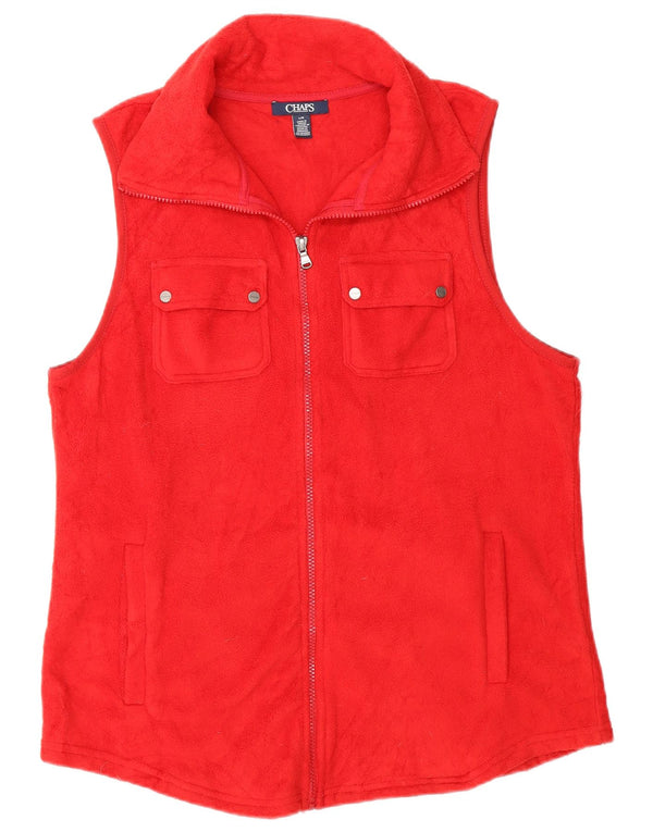Chaps Dame Fleece Gilet UK 16 Large Rød Polyester