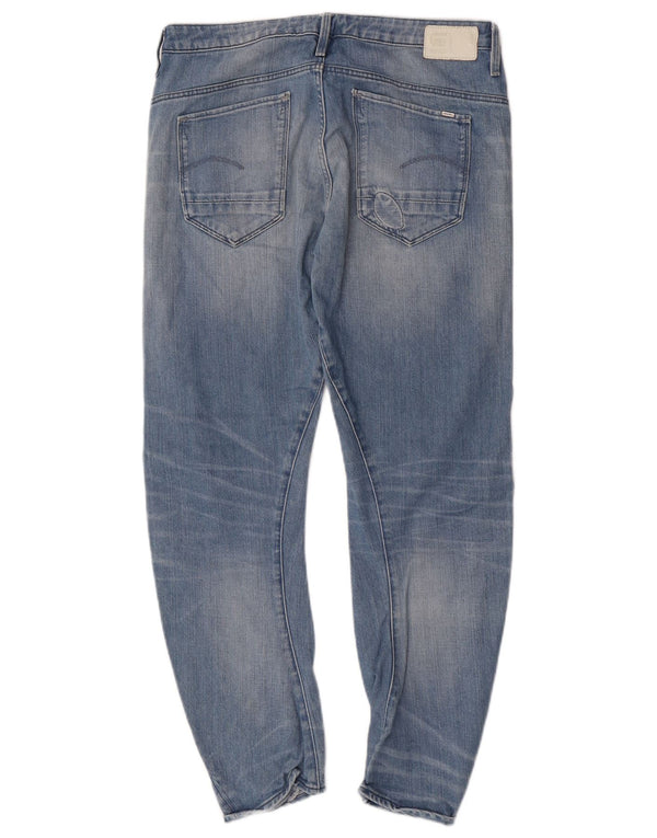 G-Star Womens 3D Arc Slim Jeans W27 L27 Blue Patchwork Cotton