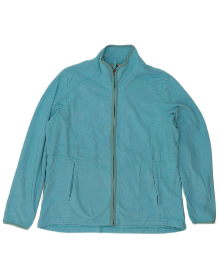 Marks & Spencer Womens Fleece Jacket UK 16 Large  Blue Polyester