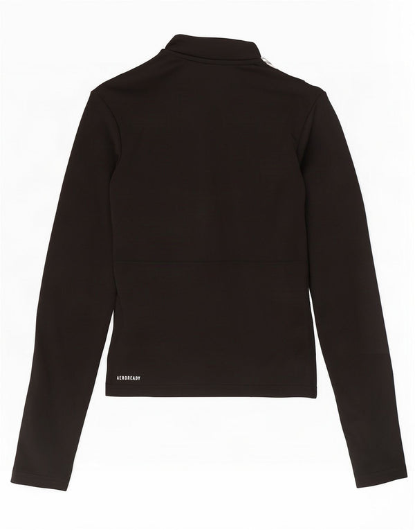 Adidas Aeroready Haut de survêtement à col zippé pour femme UK 4/6 XS Noir