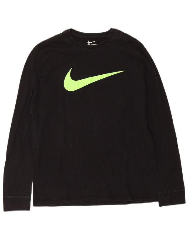 Nike Mens Athletic Fit grafikus felső, hosszú ujjú, közepes fekete pamut