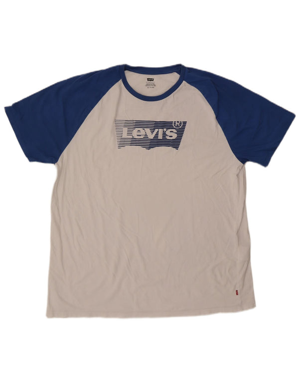 Levi's Mens Graphic T-Shirt Top 2XL White Colourblock