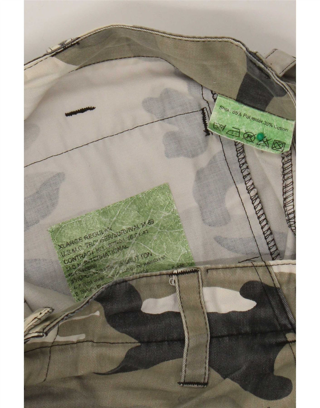 Vintage Mens Cargo Shorts XL W38 Khaki Camouflage Polyester