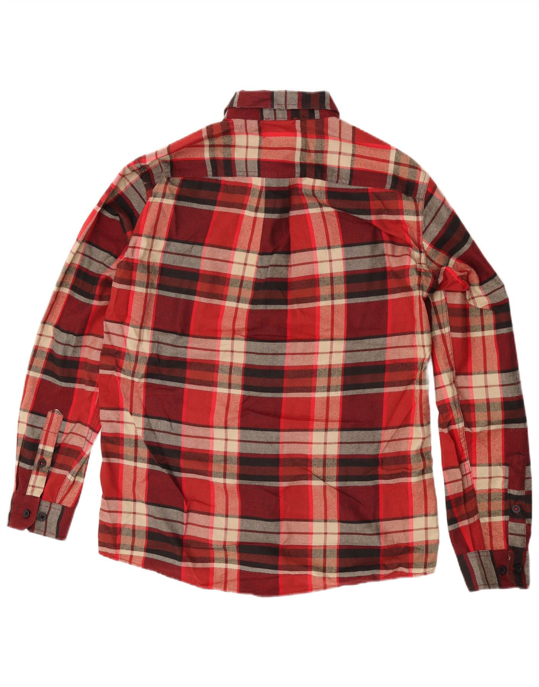 Eddie Bauer Mens Checked Classic Fit Flannel Shirt Medium Red Check