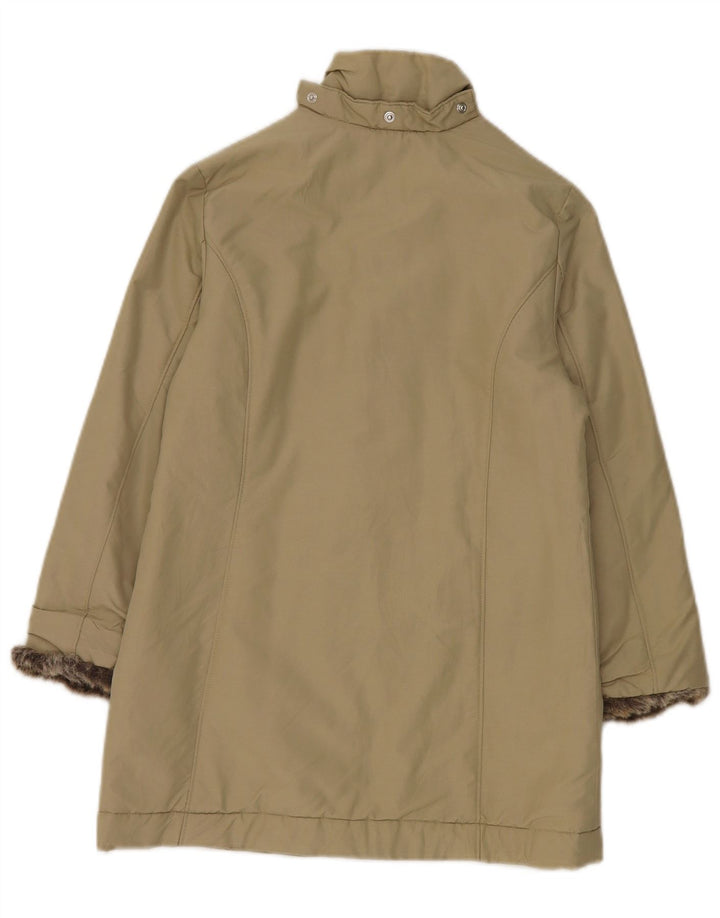 Invicta Womens 3/4 Sleeve Padded Jacket UK 8 Small Beige Cotton