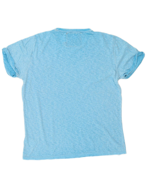 Superdry Camiseta para hombre Top XL de algodón moteado azul