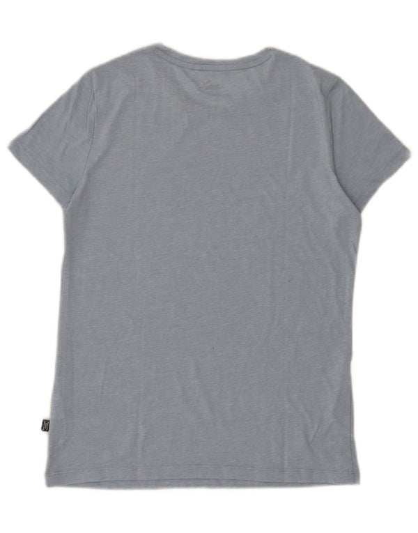 Puma Womens Graphic T-Shirt Top UK 10 Small Blau meliert Polyester