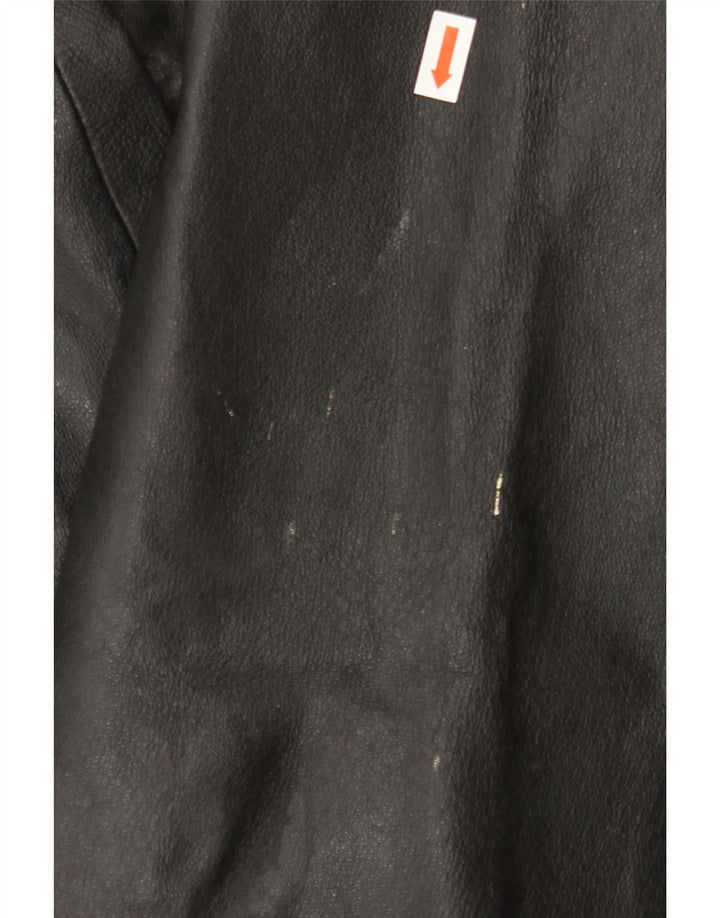 VINTAGE Womens Leather Coat UK 16 Large Black Vintage Vintage and Second-Hand Vintage from Messina Hembry 