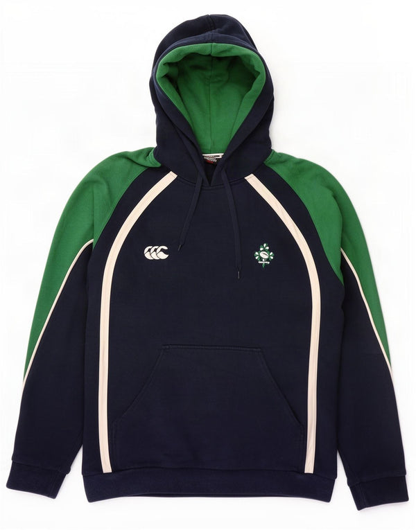 Canterbury Mens Graphic Hoodie Jumper Medium Navy Blue Colourblock Cotton
