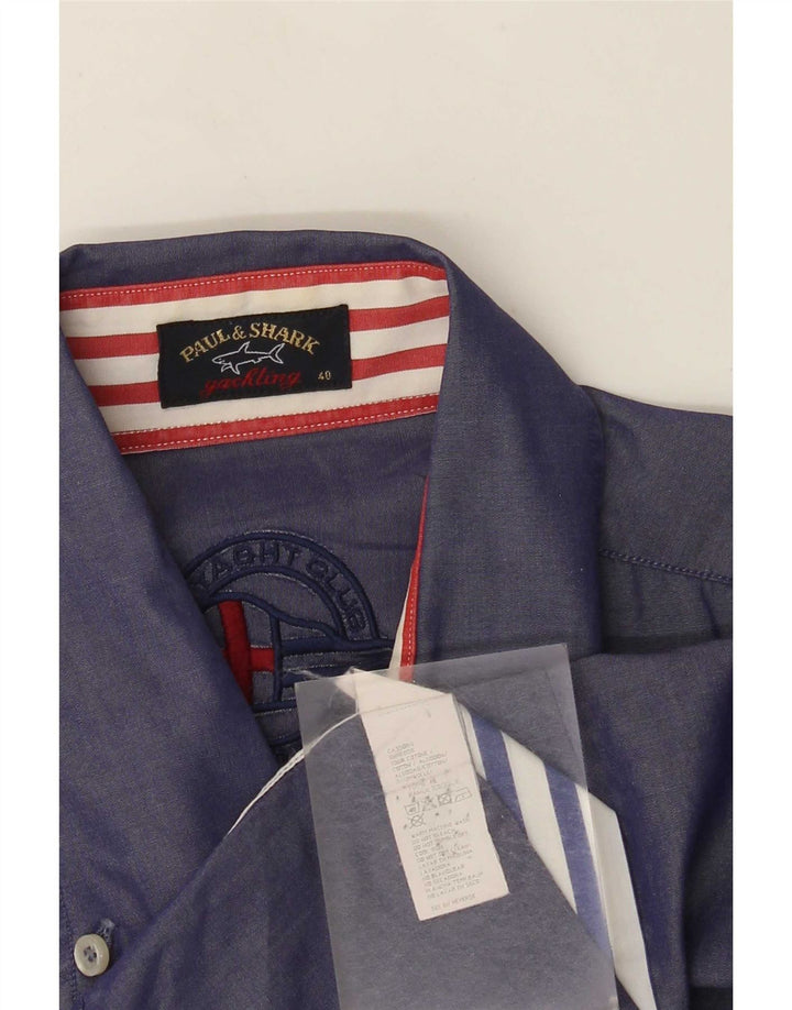 Paul & Shark Mens Shirt Size 40 Medium Purple Cotton