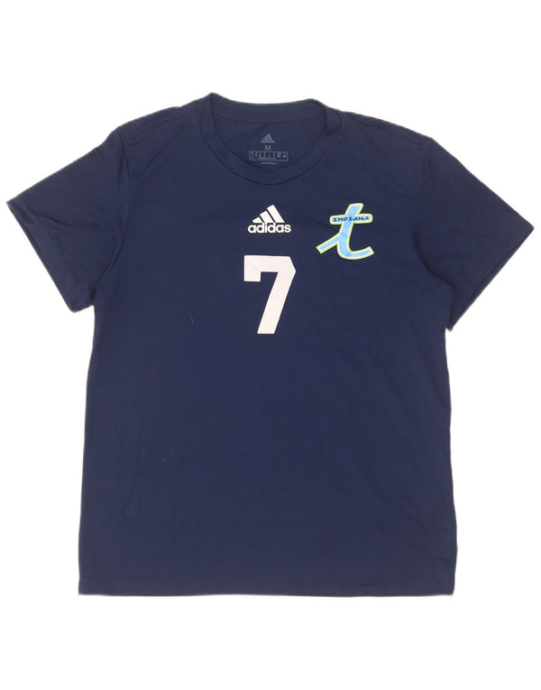 Adidas Womens Indiana Graphic T-Shirt Top UK 12/14 Medium Navy Blue
