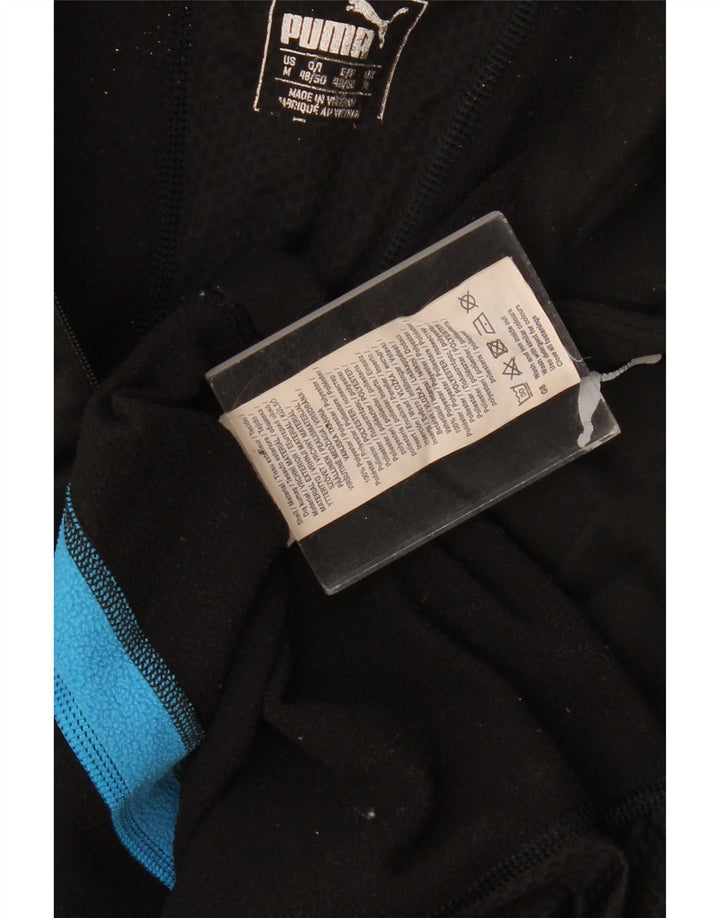 Puma Womens Zip Neck Pullover Tracksuit Top UK 14 Medium Black Colourblock