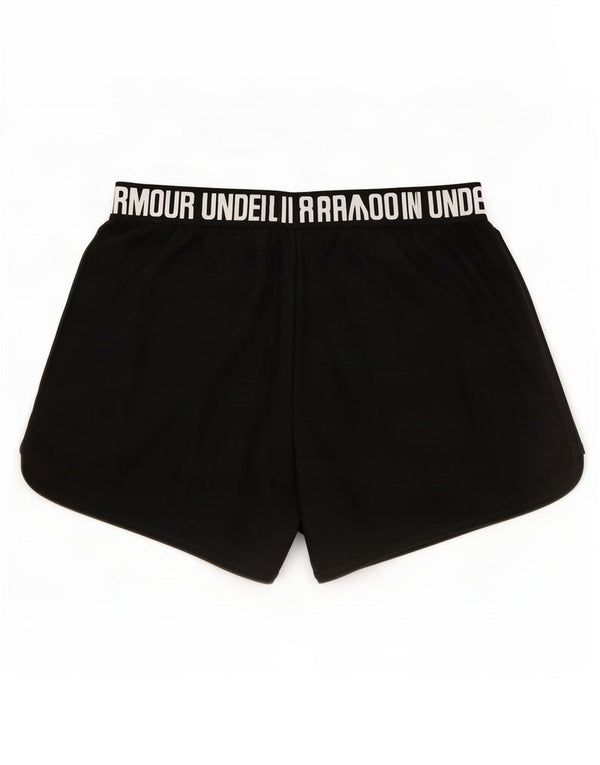 Under Armour Damen Heat Gear Graphic Sport Shorts UK 12 Medium Schwarz