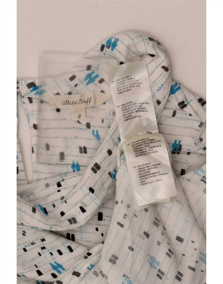 Camicetta da donna White Stuff Top UK 8 Piccolo cotone geometrico