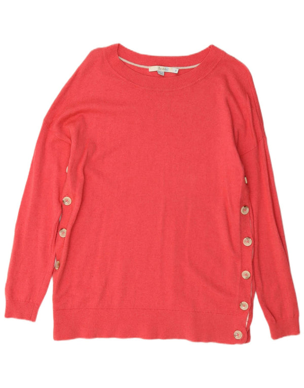 Boden Dame Boat Neck Jumper Sweater UK 14 Medium Pink Viscose