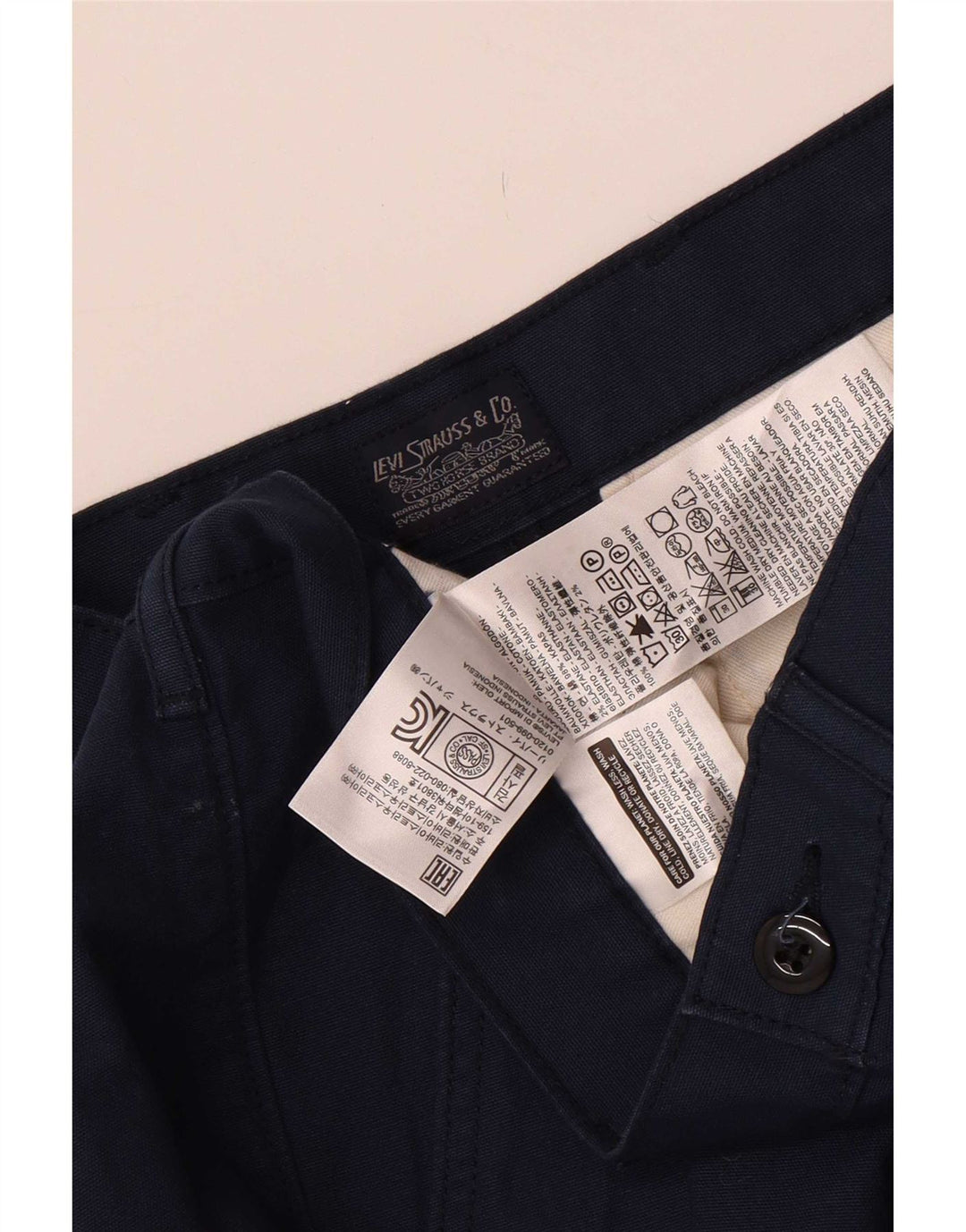 Pantaloncini chino da uomo Levi's W36 Large in cotone blu navy