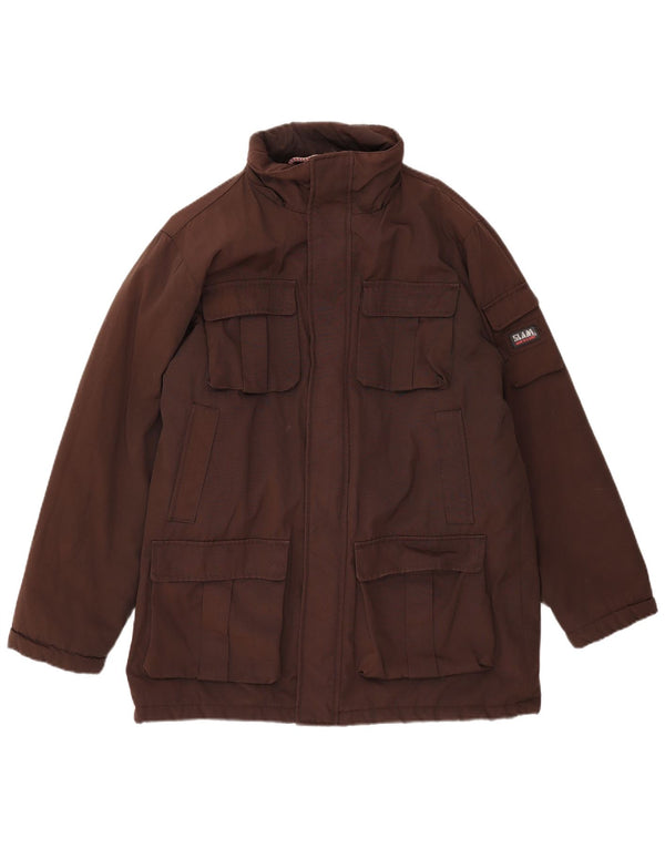 Slam Mens Padded Jacket UK 40 Large Brown Nylon