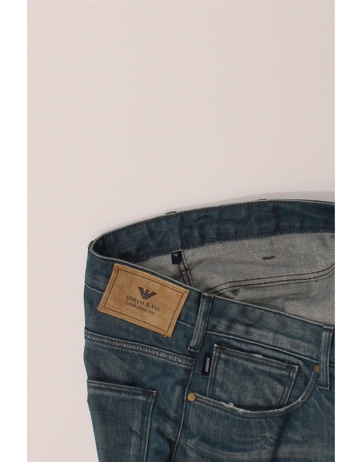 ARMANI Womens Straight Jeans W30 L29 Blue Cotton Vintage Armani and Second-Hand Armani from Messina Hembry 