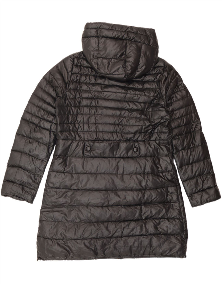 Cappotto imbottito con cappuccio da donna Marella UK 16 grande poliestere nero