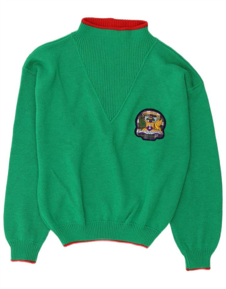 Maglione da uomo con collo a tartaruga grafico Foxhound grande lana verde