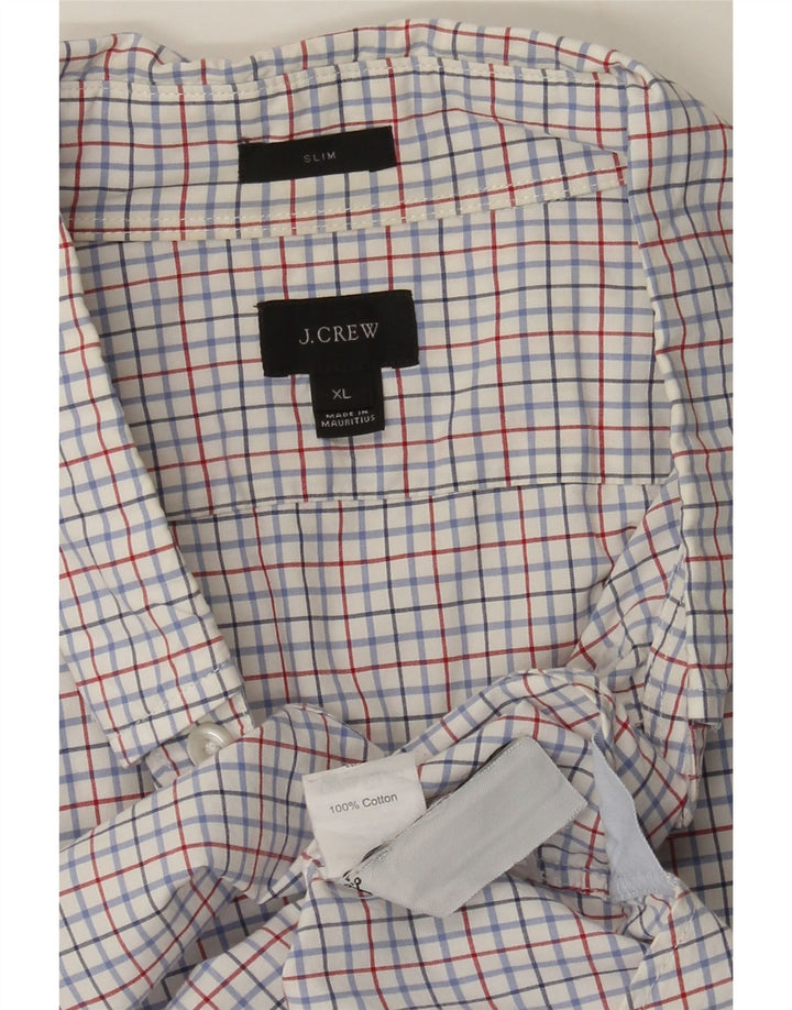 J. CREW Mens Slim Shirt XL White Check Cotton Vintage J. Crew and Second-Hand J. Crew from Messina Hembry 