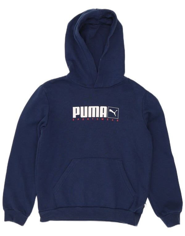 Felpa con cappuccio grafica da ragazzo Puma 11-12 anni in cotone blu navy