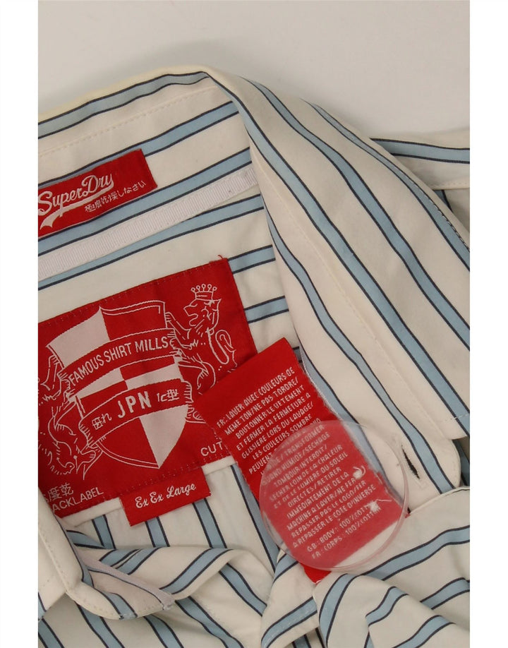 Superdry herreskjorte 2XL hvidstribet bomuld