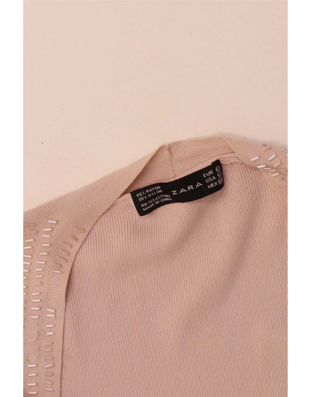 Zara Dame Bluse Top UK 14 Large Pink Rayon