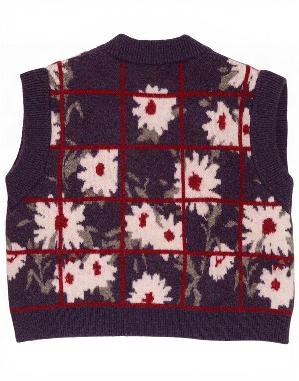 Zara Γυναικείο Γιλέκο Tank Top UK 14 Medium Purple Floral Polyester