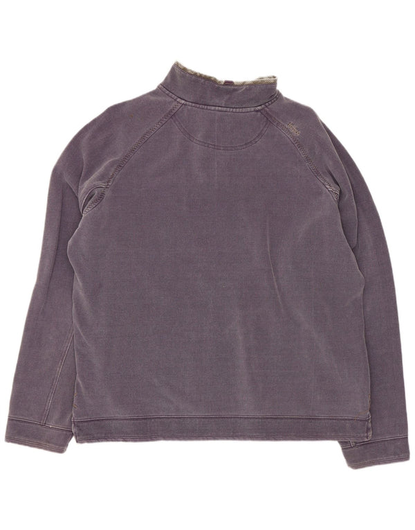 Fat Face Mens Zip Neck Sweatshirt Jumper Medium Purple Cotton