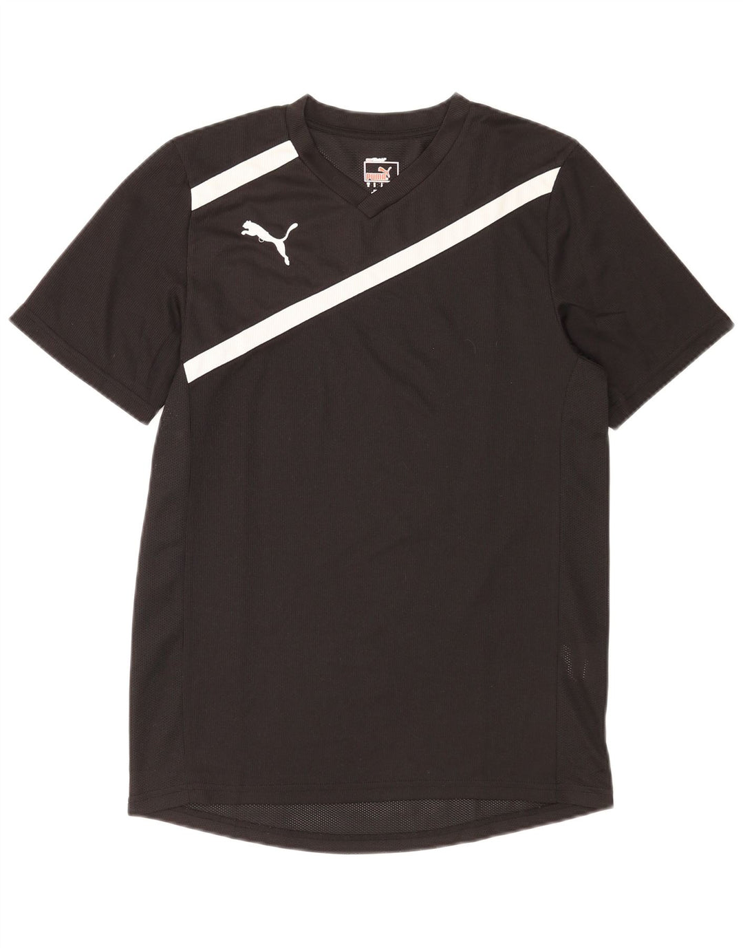 Puma Mens T-Shirt Top Small Black Striped Polyester