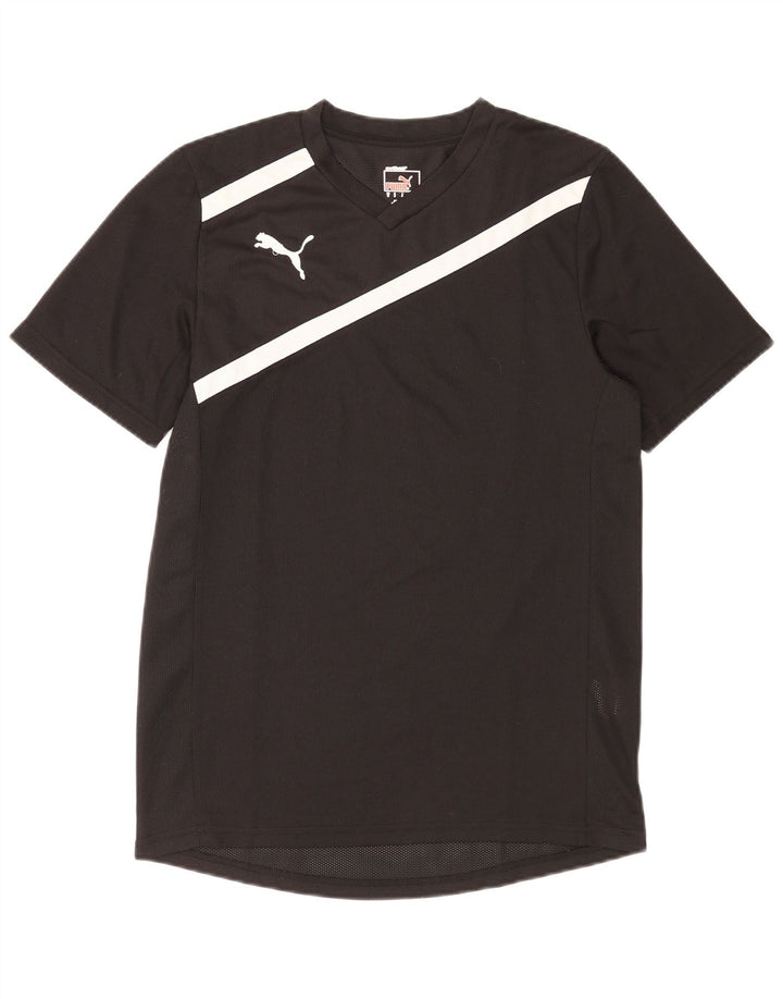 Puma Mens T-Shirt Top Small Black Striped Polyester