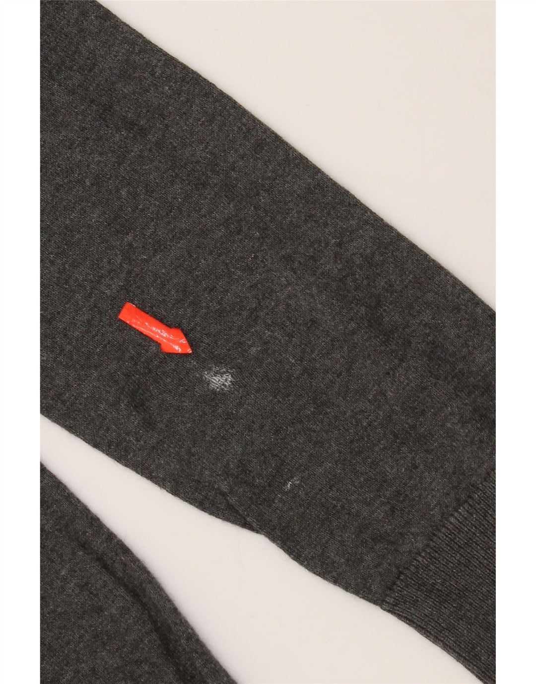 Zara Mens V-Neck Jumper Sweater Medium Grey Silk