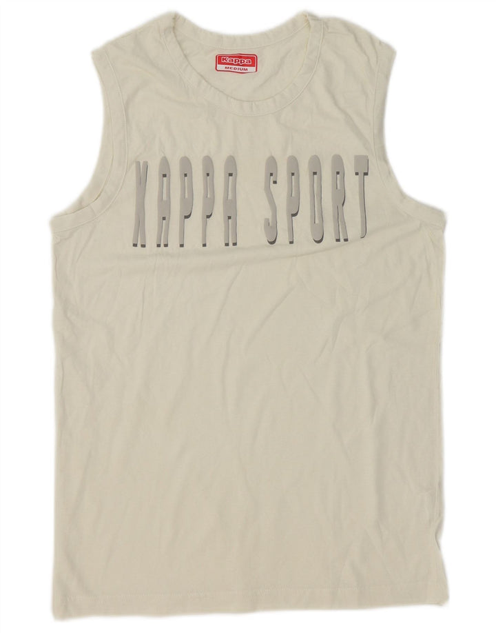 Kappa Mens Graphic T-Shirt Top Medium White Cotton