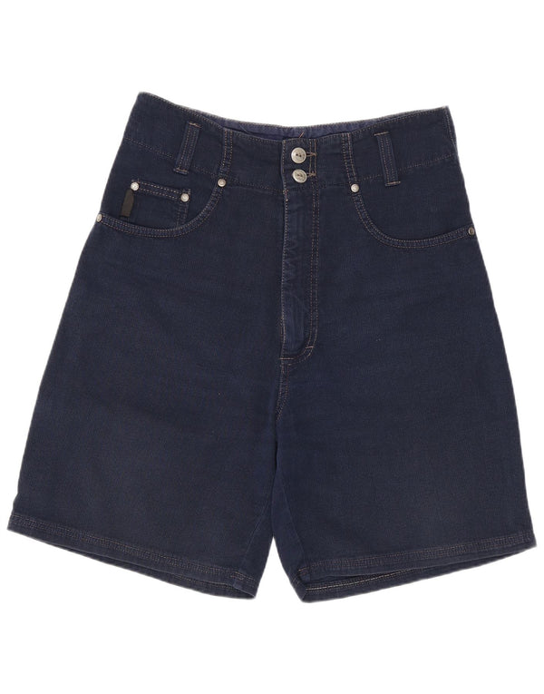 Revanche Womens High Waist Denim Shorts EU 38 Medium W30 Navy Blue Cotton