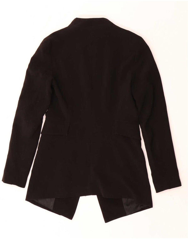 Zara Womens Open Blazer Jacke UK 6 XS Schwarz Polyester