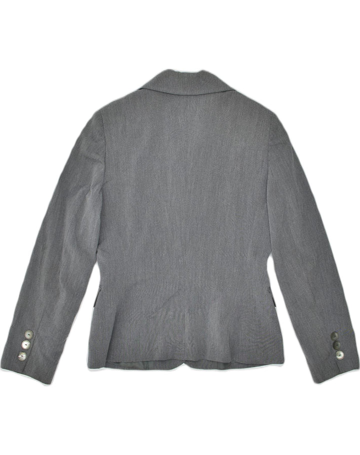 VINTAGE Womens 3 Button Blazer Jacket IT 46 Large Grey Polyester | Vintage | Thrift | Second-Hand | Used Clothing | Messina Hembry 