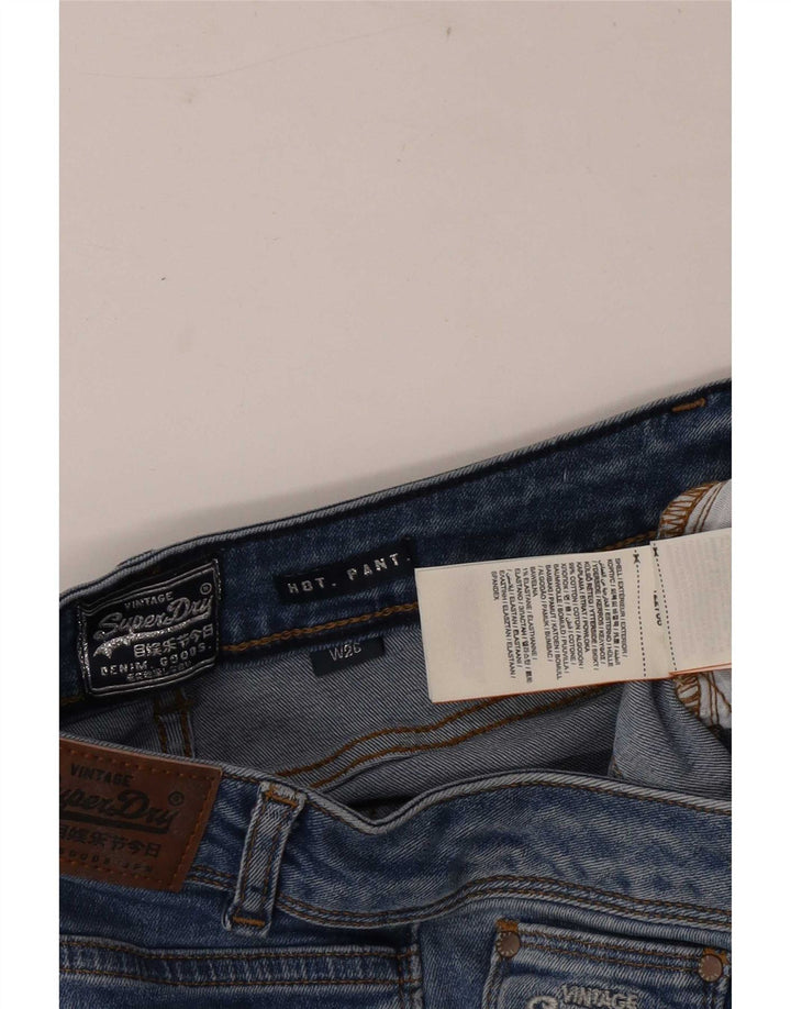 Superdry Womens Denim Hot Pants W26 Small Blue Cotton