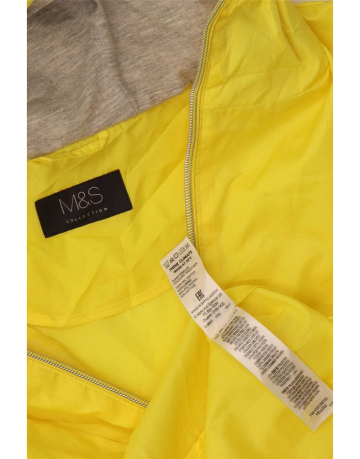 Marks & Spencer Damen-Regenmantel mit Kapuze, UK 10, Größe S, Gelb, Polyester