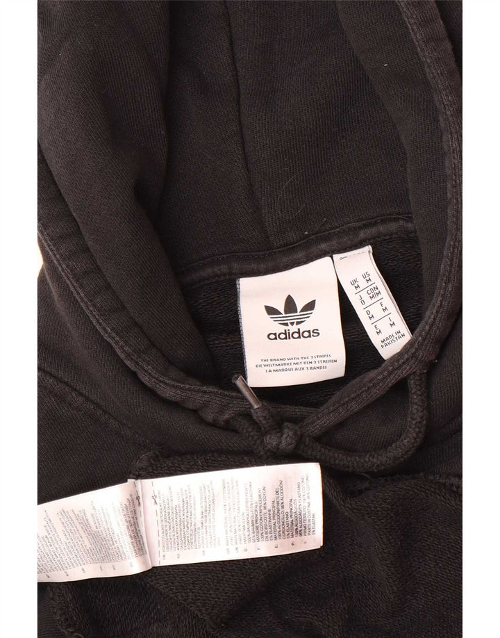 Adidas Mens Hoodie Jumper Medium Black Cotton